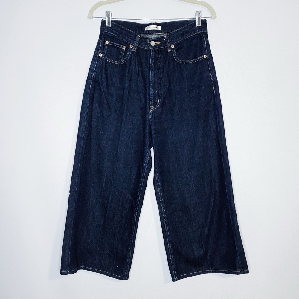 Moussy - Dark Wash Wide Leg Crop Jeans